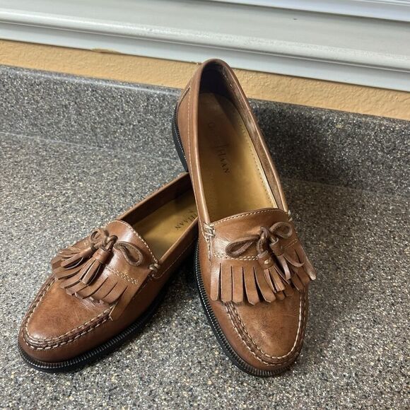 Cole Haan Other - Cole Haan Men 9.5M Brown Leather Classic Comfort Dress SlipOn Tassel Fringe Shoe